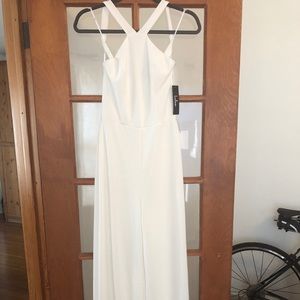 Lulus Calle Ocho Wide Leg Jumpsuit, White, Small